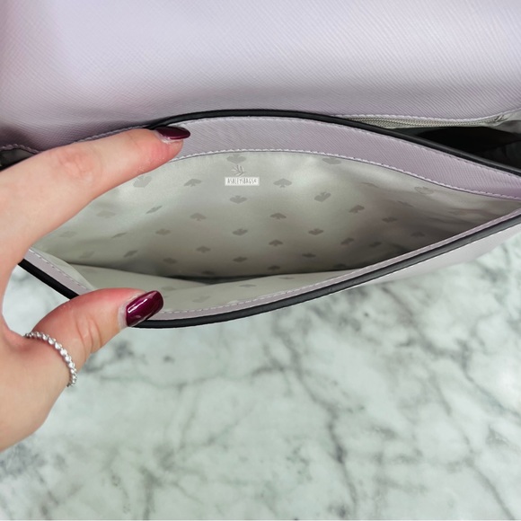 Kate Spade Staci Saffiano Shoulder Bag Crossbody & Wallet In Lilac Moon - Picture 9 of 16